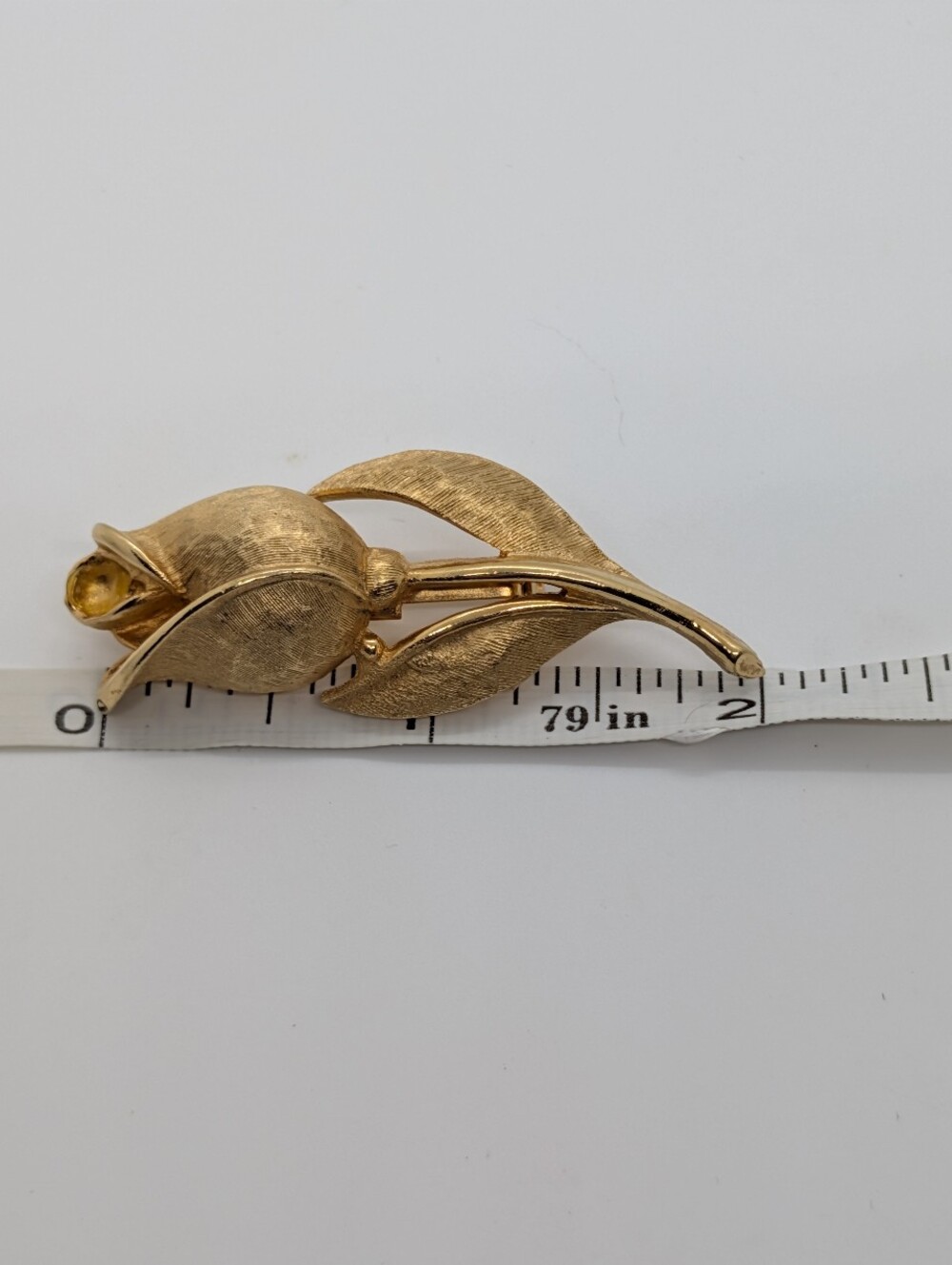 Vintage Gold-Tone Coro Rose Brooch - Picture 5 of 5